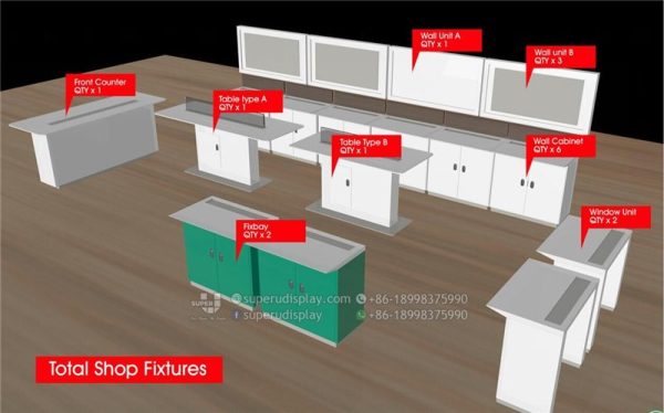 Mesa con Fixbay y Cajones para Tienda de Teléfonos Móviles - Image 3