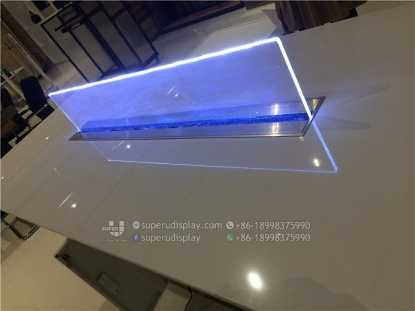 Mesa de Marmol Blanco con Luces LED para Tienda de Teléfonos Móviles - Image 3